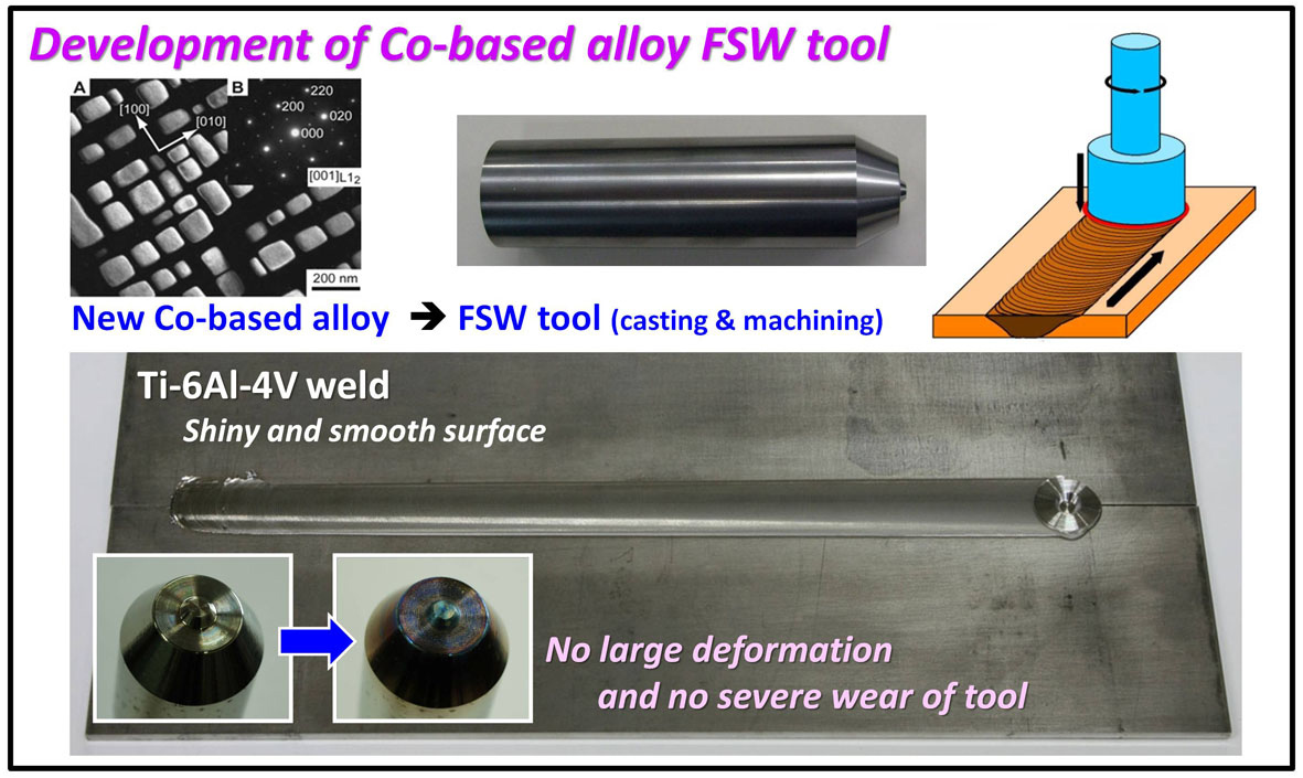 Fig. 1:Friction stir welding tool made of Co-based alloy for high-softening-temperature materials.